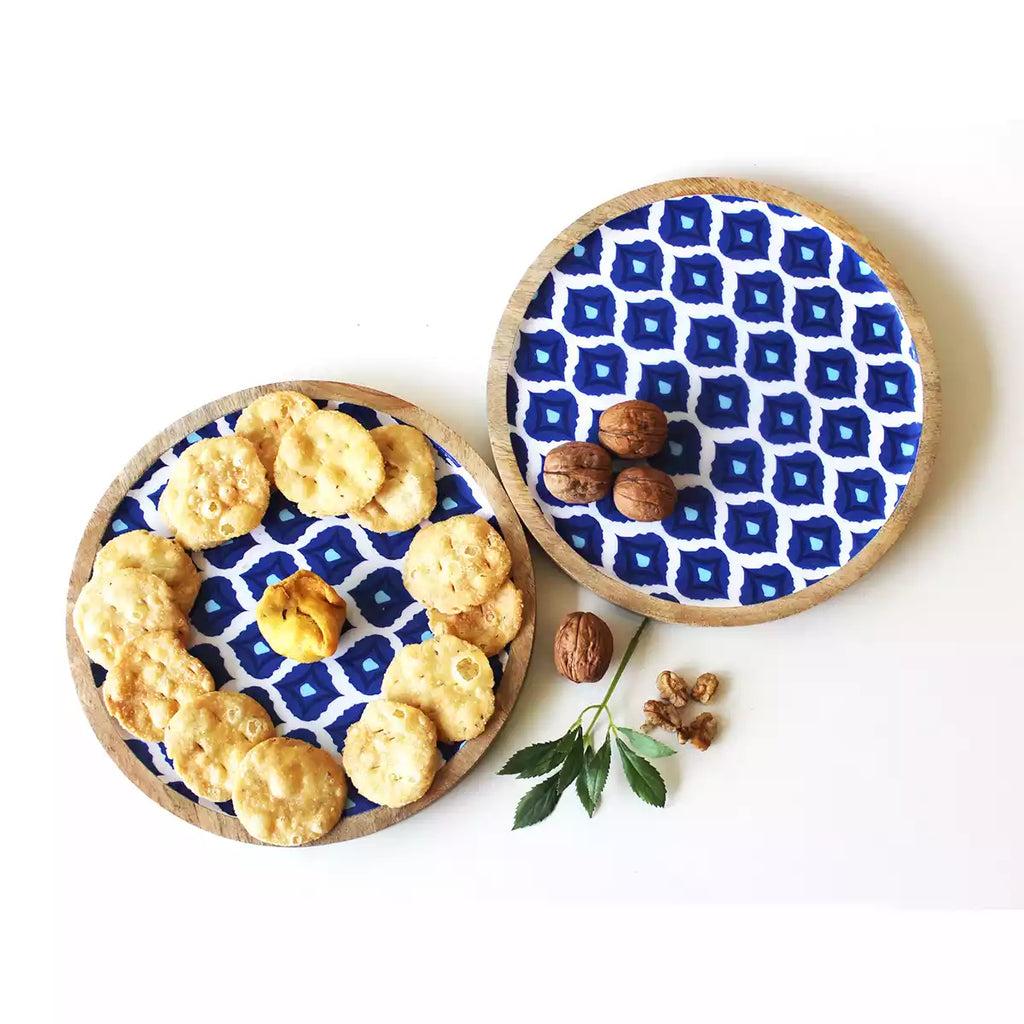 Indigo Round Serving Plate