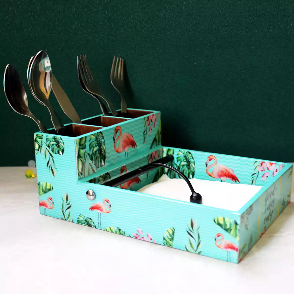 Aqua Bloom Cutlery Caddy - Table Organisers Collection