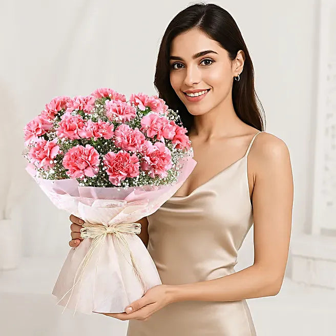Blush Carnation Flower Bouquet