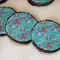 Coral Flamingo Mangowood Coaster Set (Set of 4)