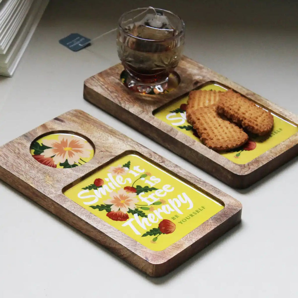 Floral Tea Coaster Tray