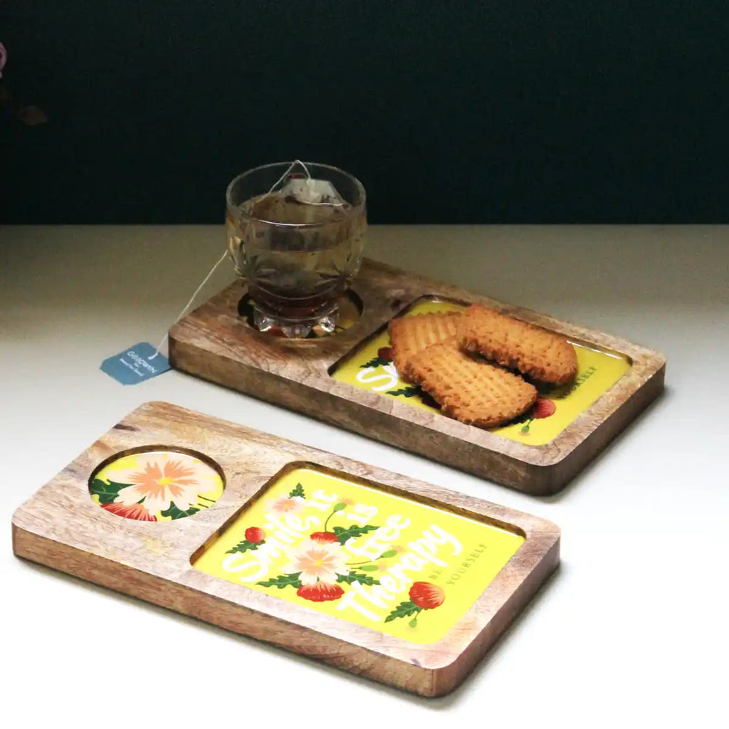 Floral Tea Coaster Tray