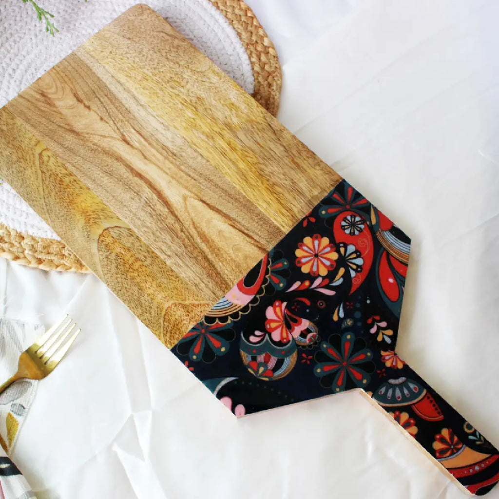 Paisley Wood Bat Serving Board