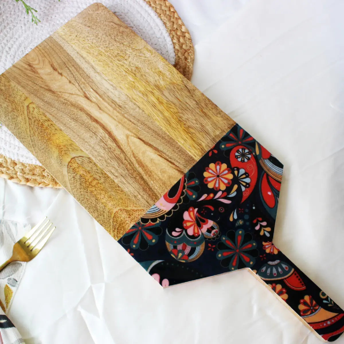 Paisley Wood Bat Serving Board