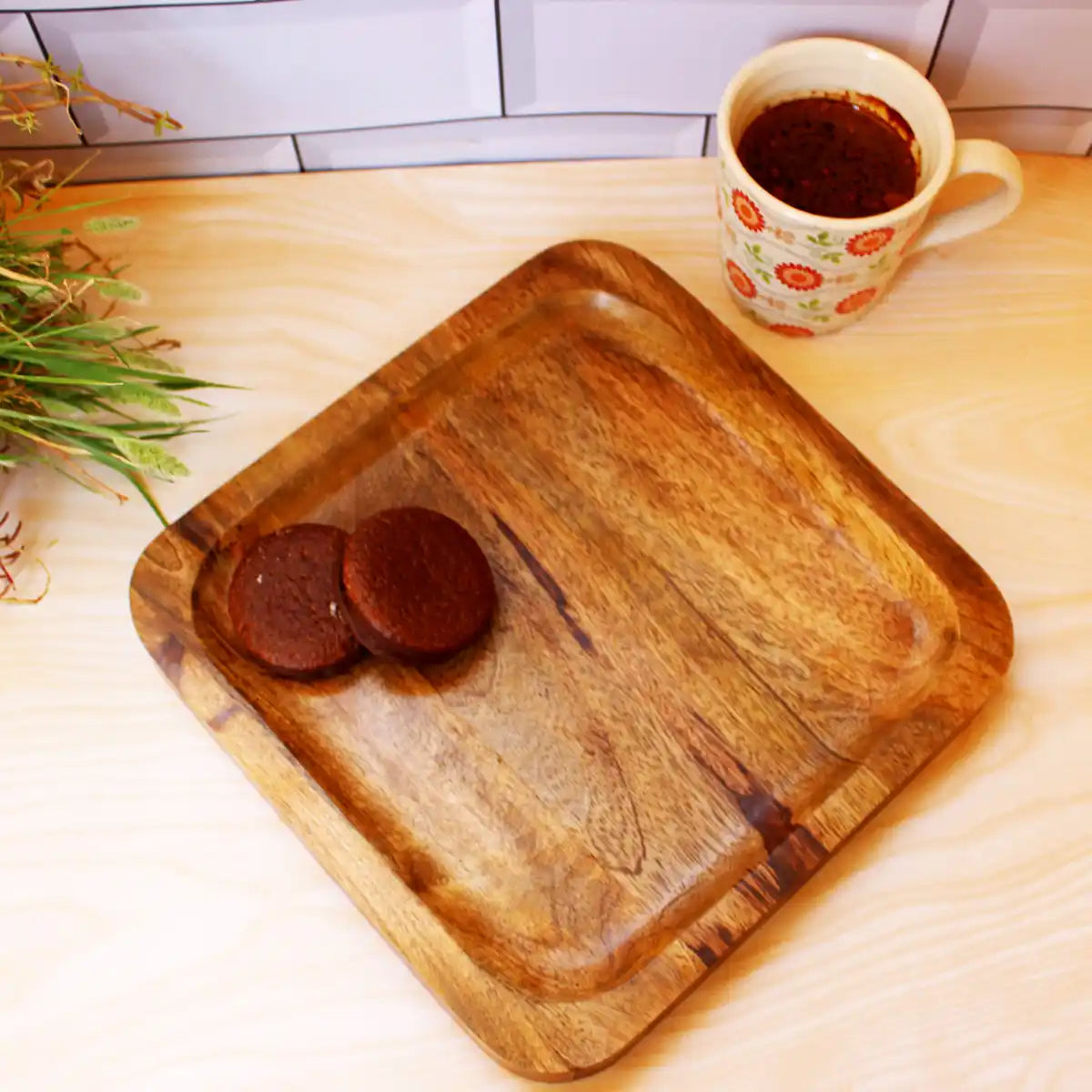 Square Wooden Platter