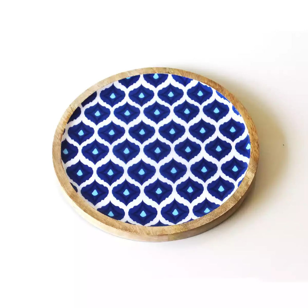 Indigo Round Serving Plate